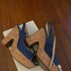 Blue sandals with straps